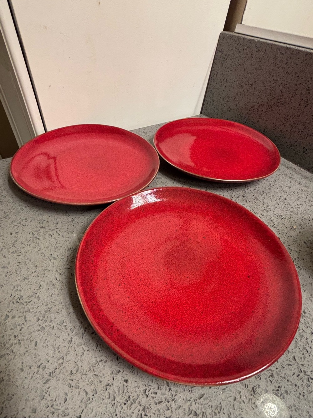 3 Red Ceramic Dinner Plate - Vibrant Red Williams Sonoma